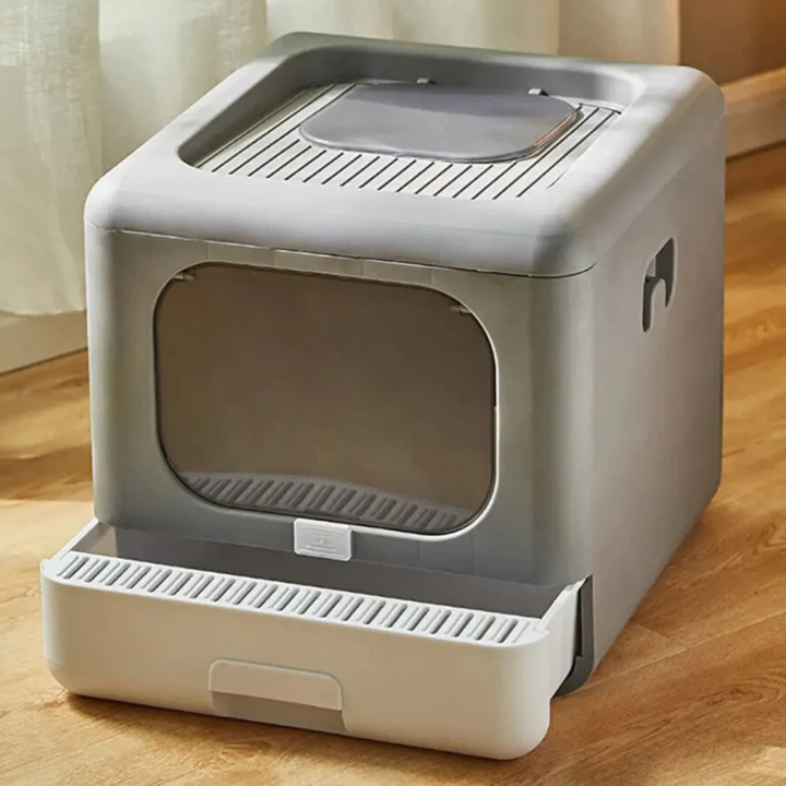 Dual-Entry Enclosed Cat Litter Box