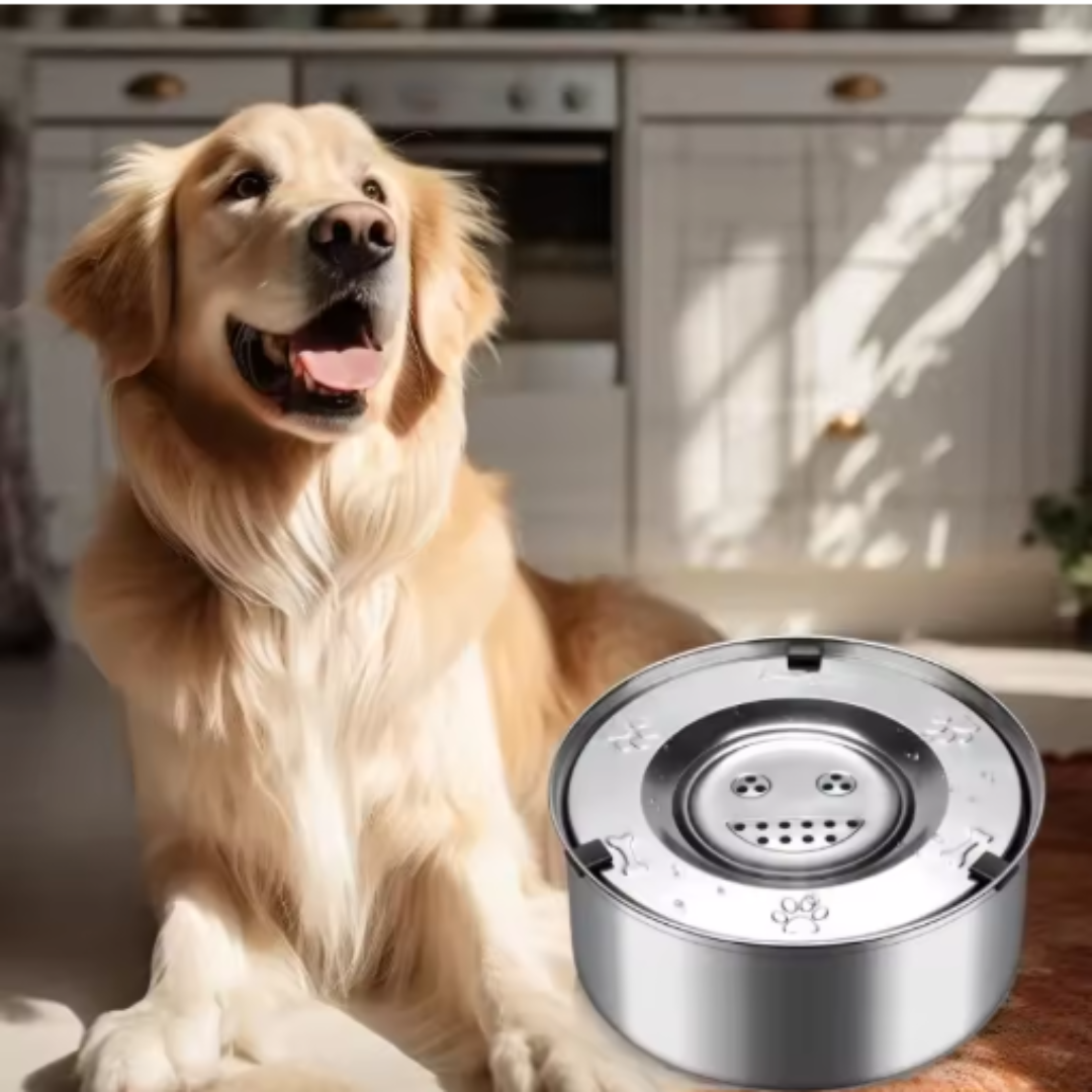 FreshPaws – Stainless Steel Dog Water Bowl with Anti-Spill Function