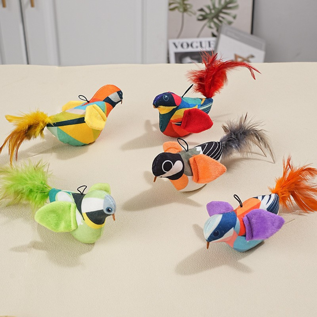 Hanging bird cat toy