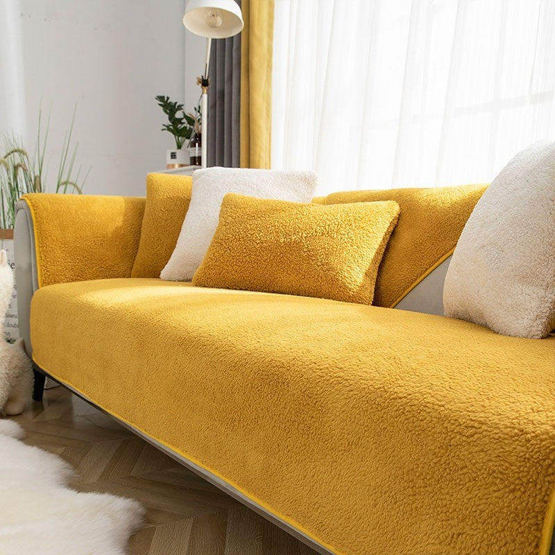 Fleece Sofa Cover | Thick Non-Slip Couch Protector | Soft Washable