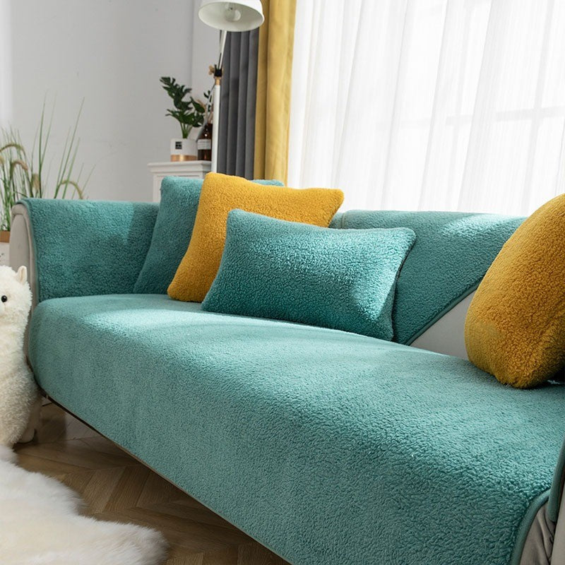 Fleece Sofa Cover | Thick Non-Slip Couch Protector | Soft Washable