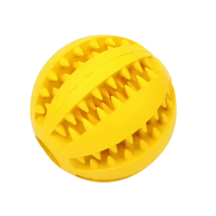 Rubber Dog Chew Ball | Dental Cleaning Treat Toy | Interactive Toy for Aggressive Chewers
