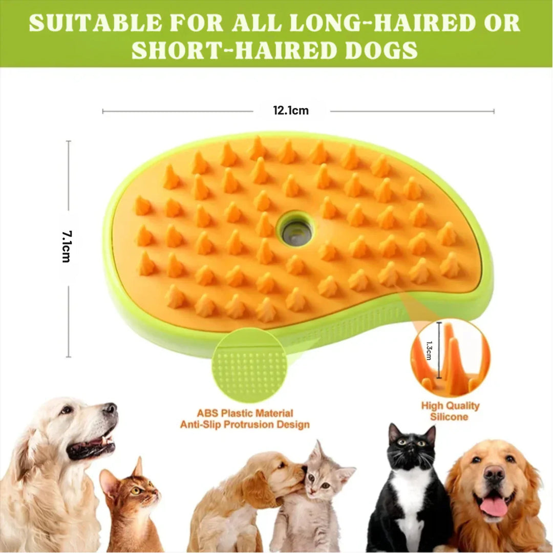 Electric Pet Grooming Brush | Soft Silicone Dog Comb with Water Spray | Hair Removal Tool