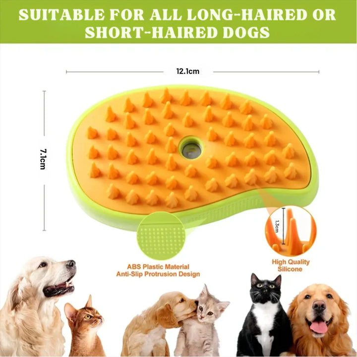 Electric Pet Grooming Brush | Soft Silicone Dog Comb with Water Spray | Hair Removal Tool