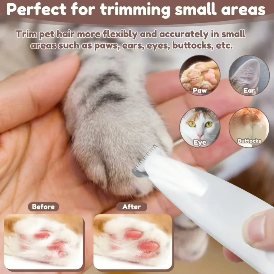 Waterproof Pet Paw Trimmer | LED Display Pet Hair Clippers | 1.8 cm Precision Grooming Blade
