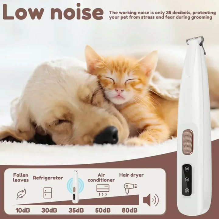 Waterproof Pet Paw Trimmer | LED Display Pet Hair Clippers | 1.8 cm Precision Grooming Blade