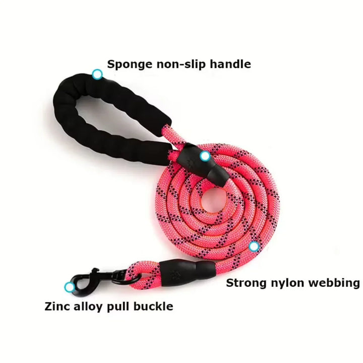 Reflective Dog Lead | Heavy Duty Nylon | Padded Handle