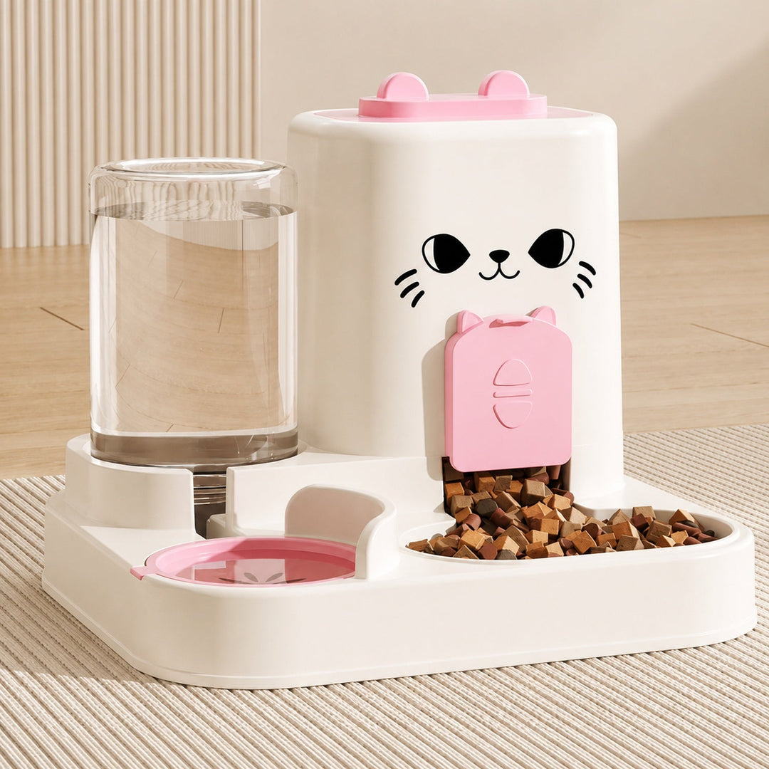 Automatic Pet Feeder & Water Dispenser | 2-in-1 Gravity-Fed Station