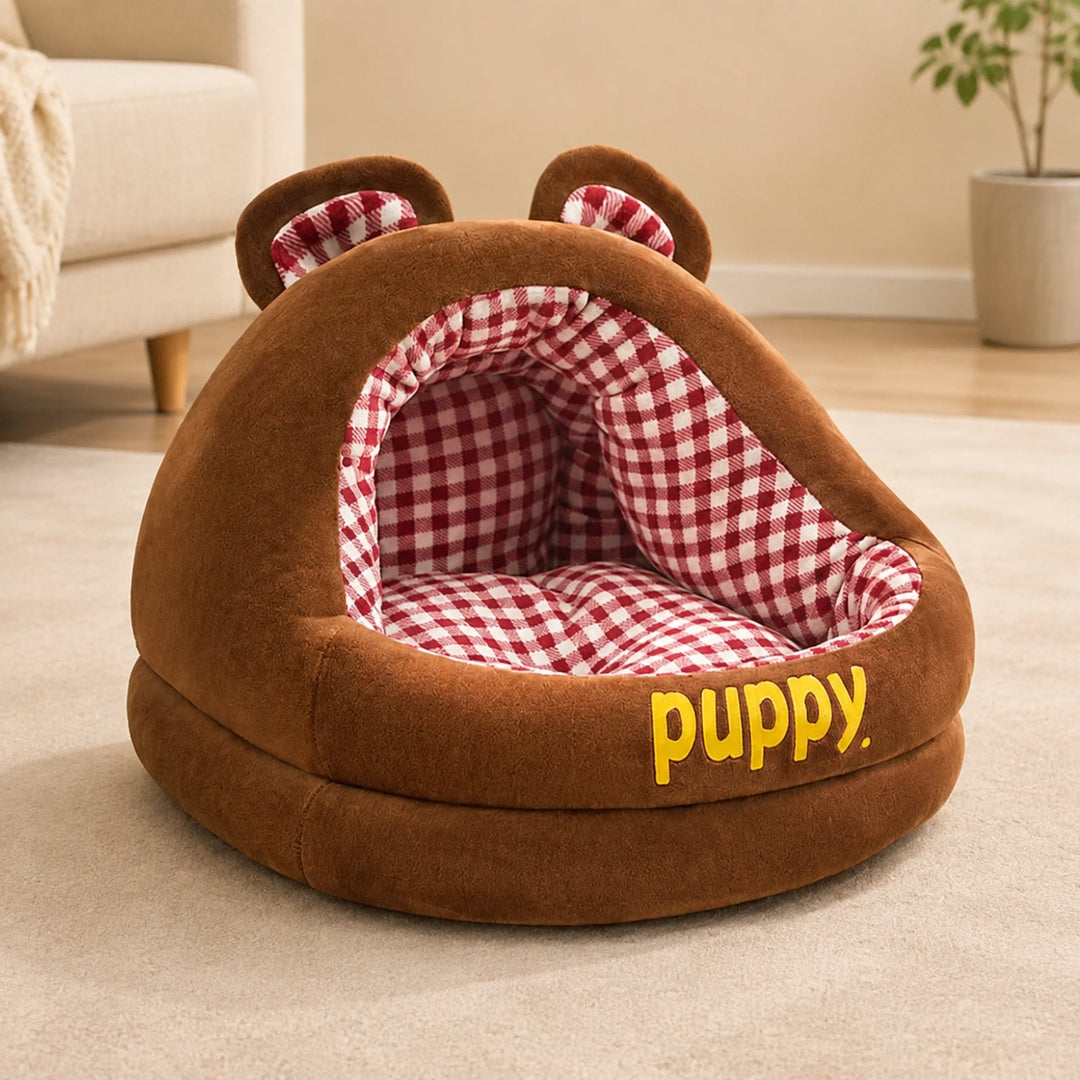 Dog Bed & Cat Bed | Puppy Pod House | Soft Plush & Removable Washable Cushion