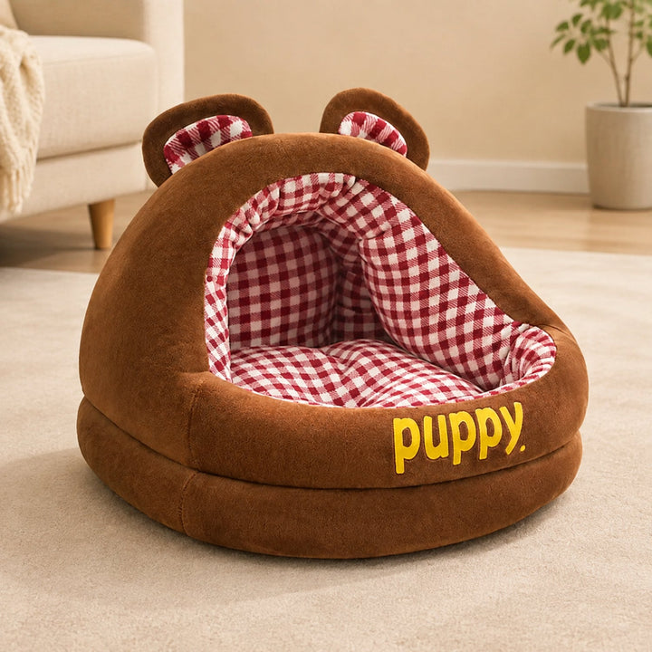 Dog Bed & Cat Bed | Puppy Pod House | Soft Plush & Removable Washable Cushion