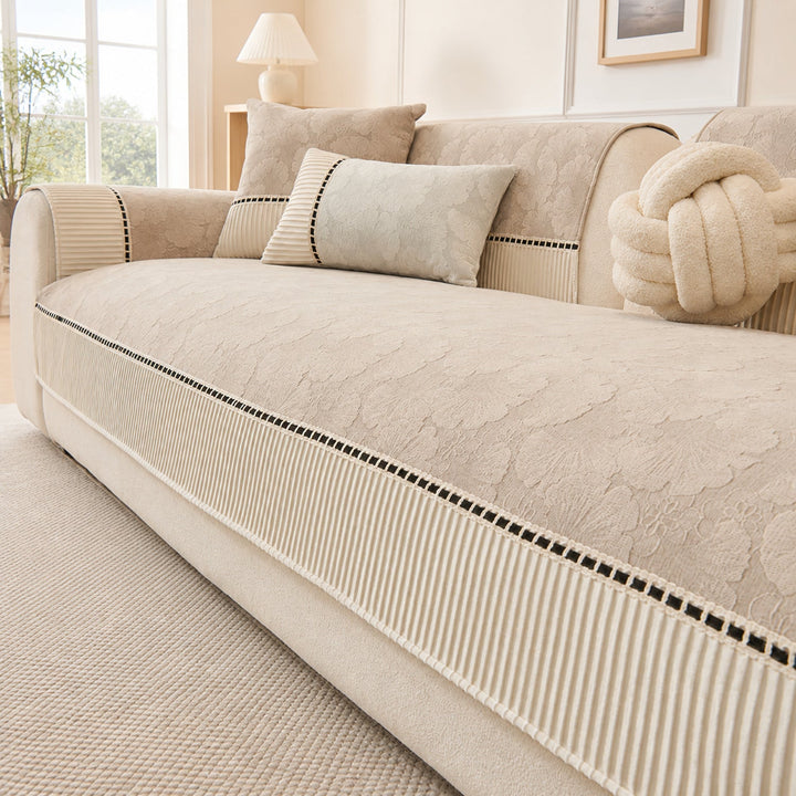 Blossom Jacquard Sofa Protector | Chenille Non-Slip Washable All-Season Cover