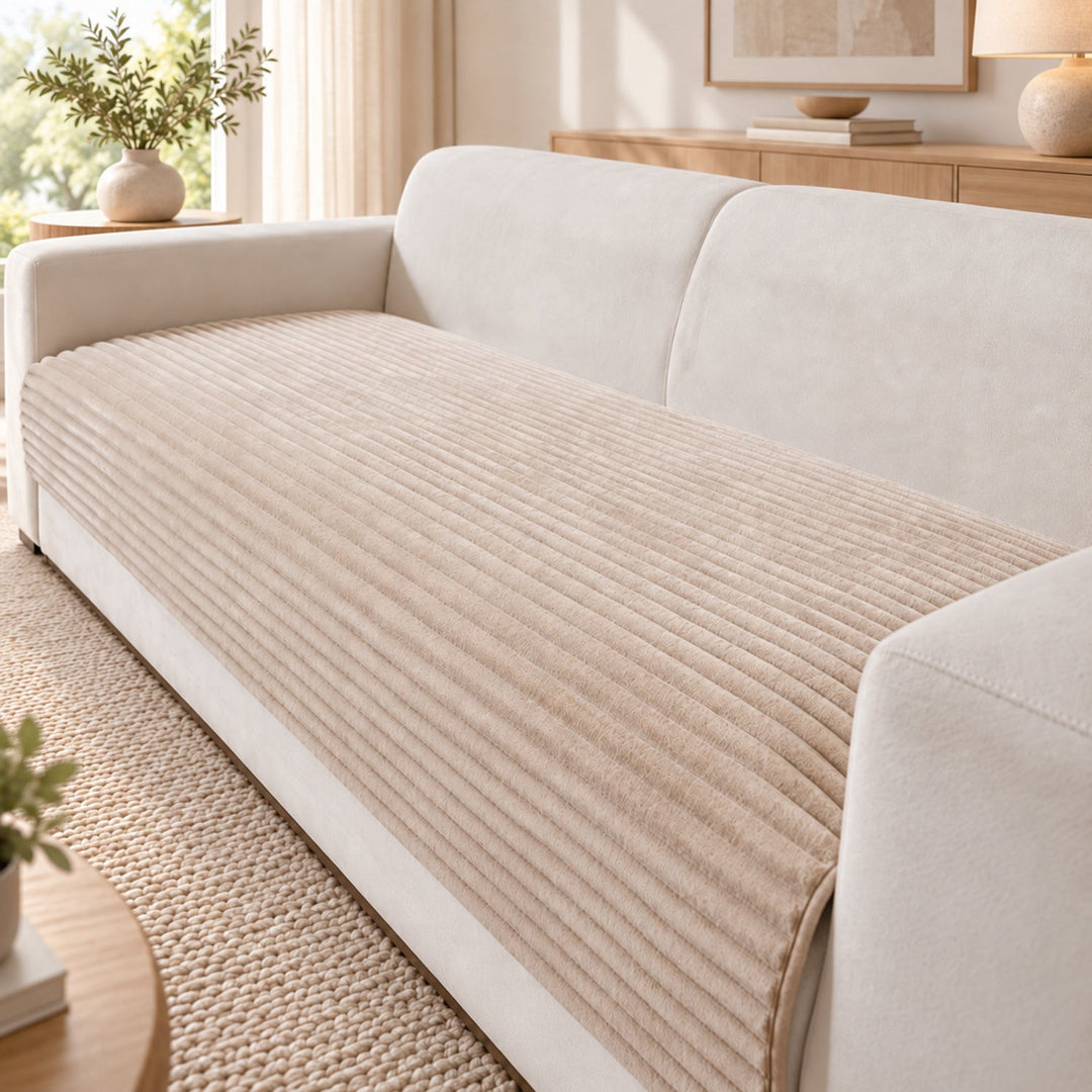 Furry Plush Sofa Protector | Soft Non-Slip Machine-Washable Cover for Pet Homes