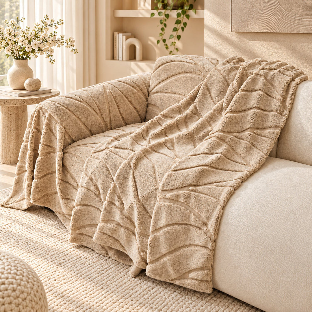 Textured Sofa Throw | Soft Plush | Machine-Washable Sofa Protector