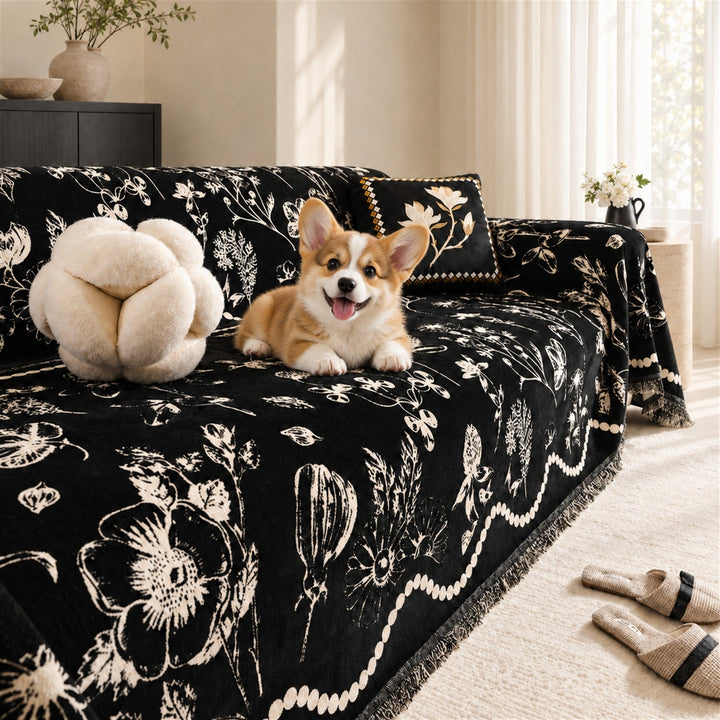 Secret Garden Chenille Sofa Throw | Reversible & Machine Washable