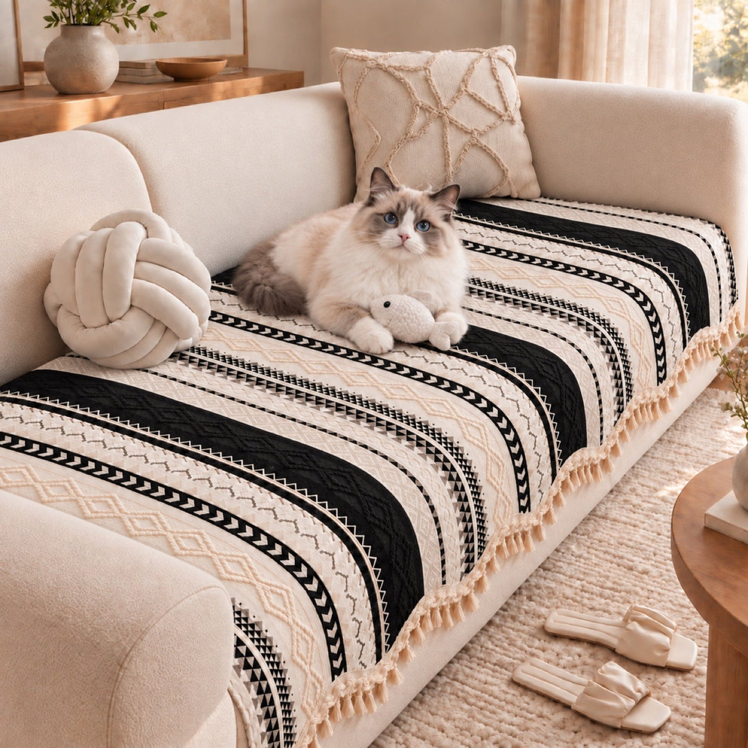 Heritage Chenille Sofa Cover | Non-Slip & Machine Washable