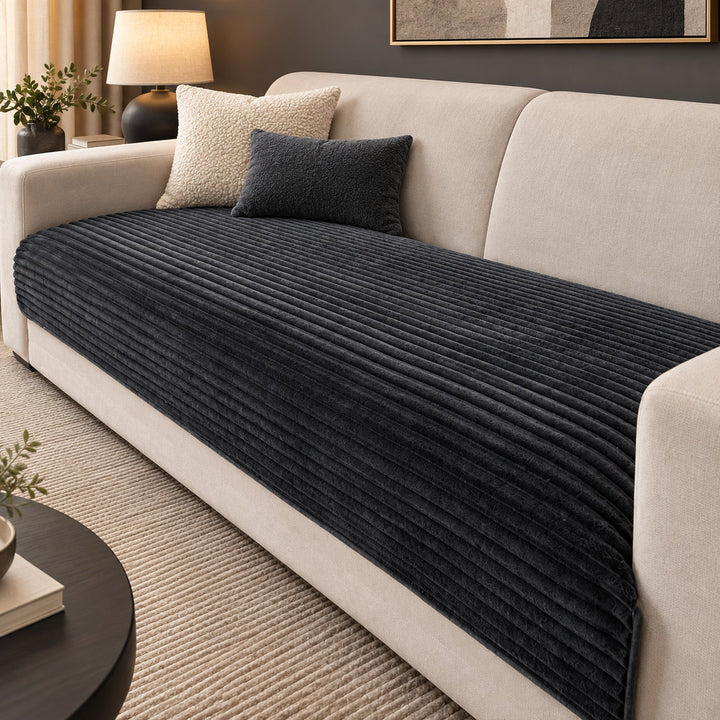 Furry Plush Sofa Protector | Soft Non-Slip Machine-Washable Cover for Pet Homes