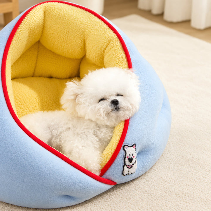 Dog Bed & Cat Bed | Snuggle Wrap Design | Soft Washable Fleece & Raised Padded Sides