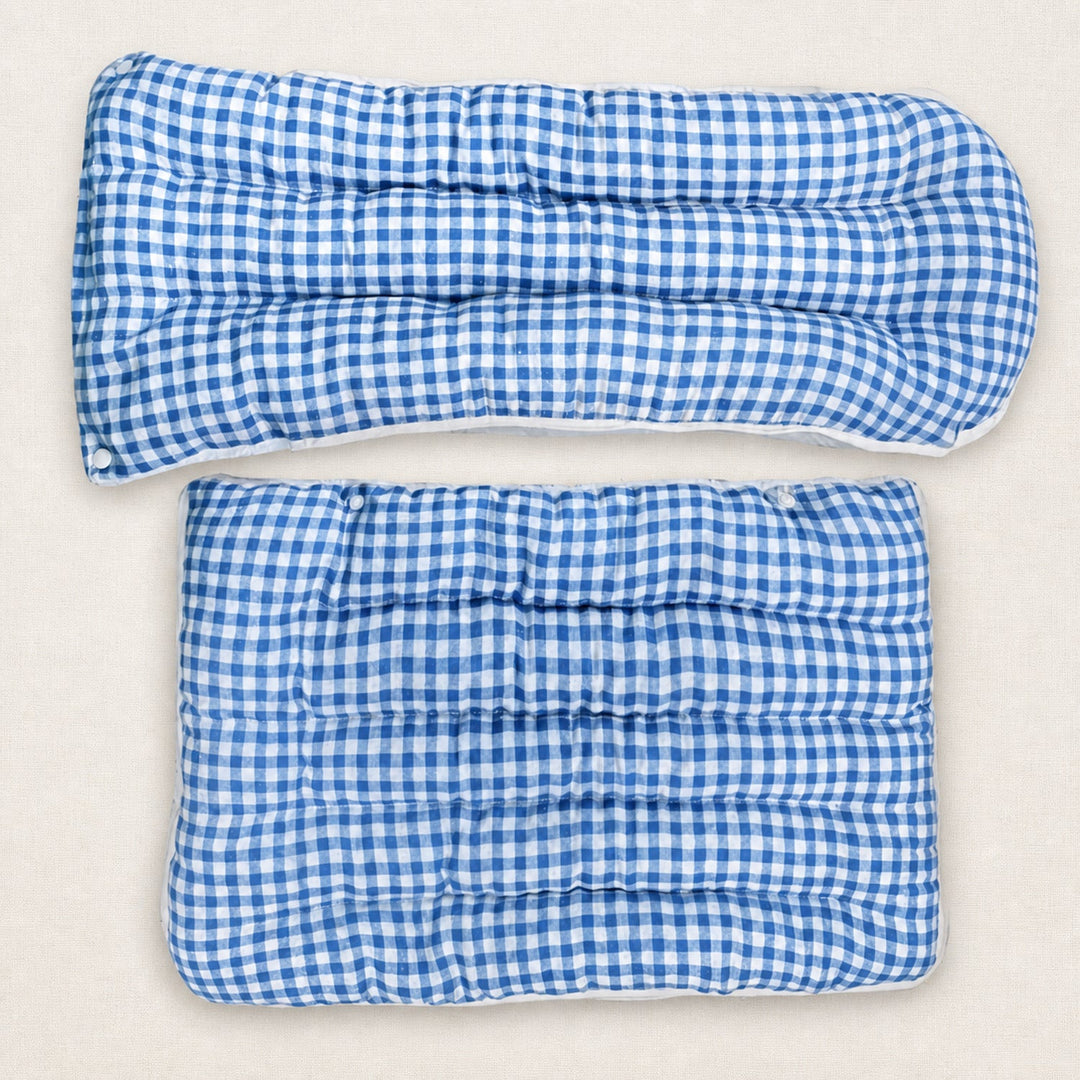 Cosy Gingham Cat Bed | Warm Washable Enclosed Pod with Removable Top