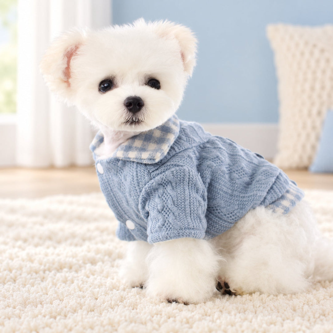 Cosy Check Jumper for Dogs & Cats | Soft Lining | Autumn & Winter