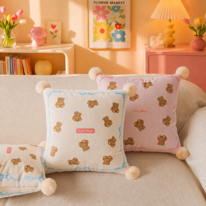 Teddy Bow | Linen-Look Sofa Throw | Breathable Anti-Scratch Pet Cover
