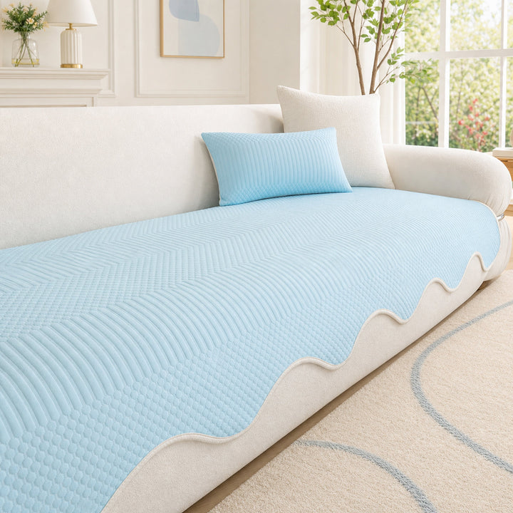 Wavy Cooling Sofa Cover | Breathable Fabric | Machine Washable | Anti-Slip Protector