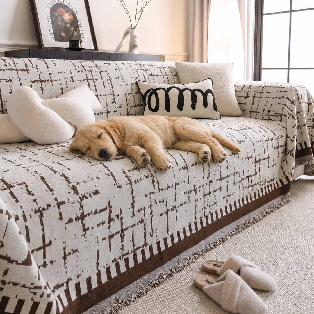 Breathable Chenille Sofa Throw | All-Season Scratch-Resistant | Sofa Cover