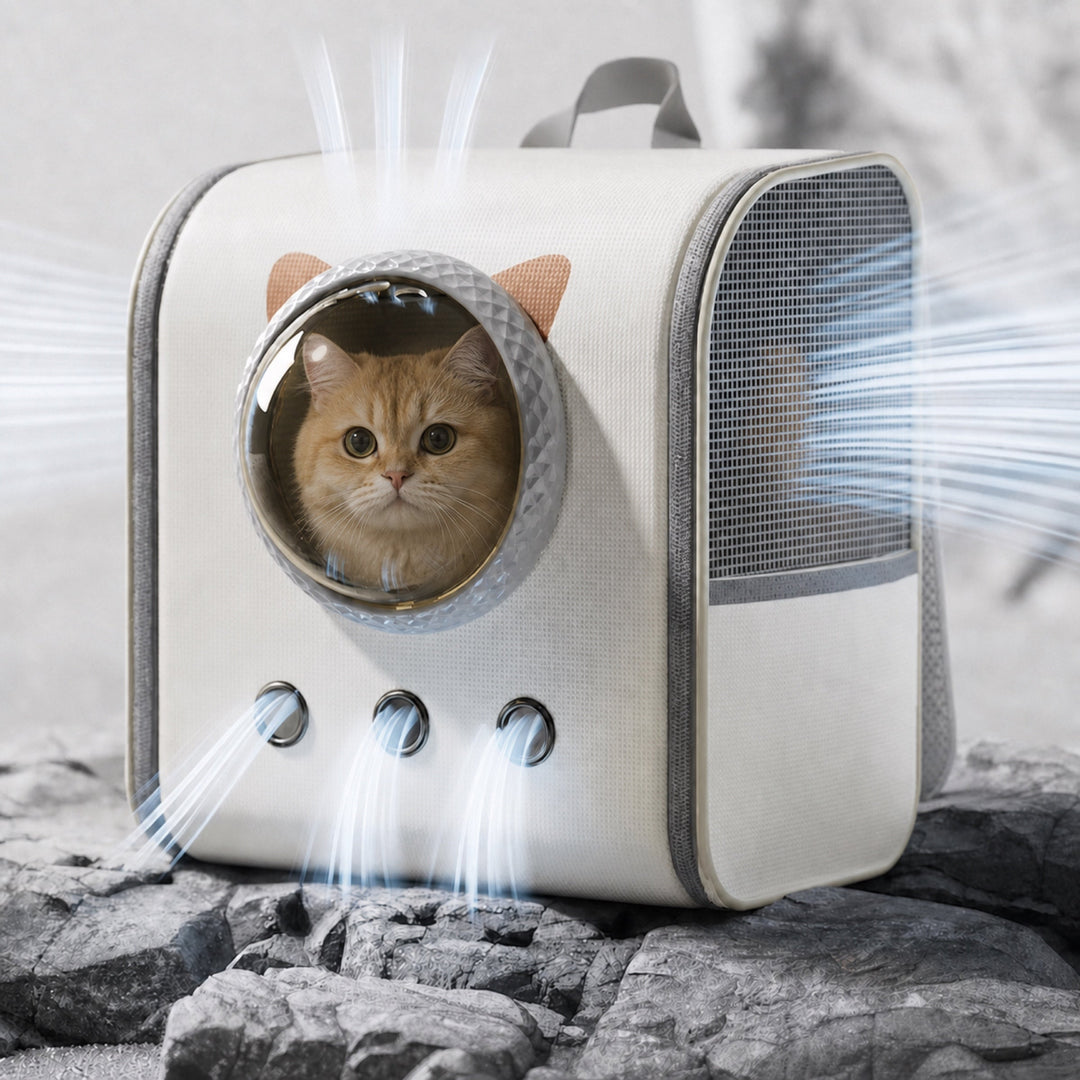 Spacious Pet Carrier Backpack | Oxford Fabric Dog & Cat Travel Bag | Foldable Design