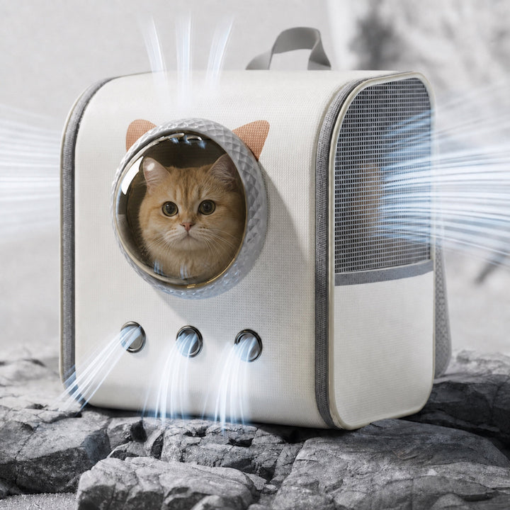 Spacious Pet Carrier Backpack | Oxford Fabric Dog & Cat Travel Bag | Foldable Design