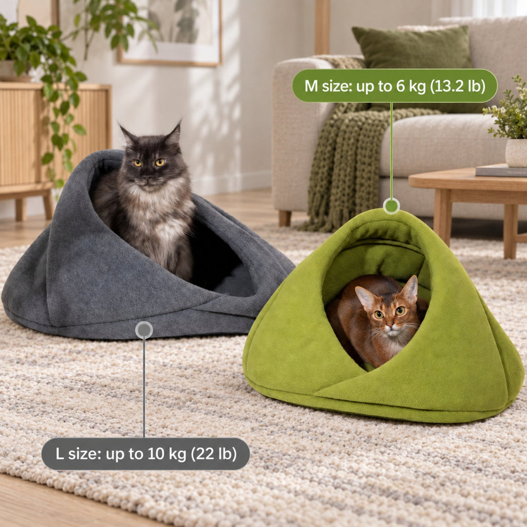 Cosy Cat Cave Bed | Soft Fleece Lining | Indoor Hideaway for All Seasons