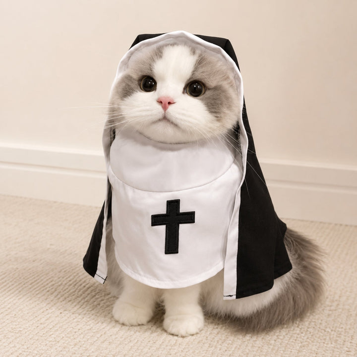 Little Nun Pet Costume | Halloween Outfit for Dogs & Cats