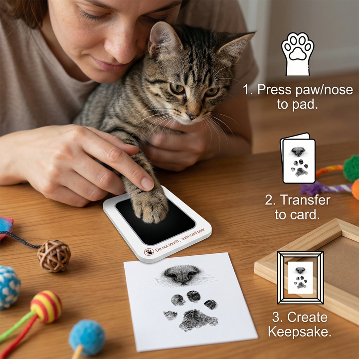 Pet Paw & Nose Print Kit – DIY Keepsake for Cat