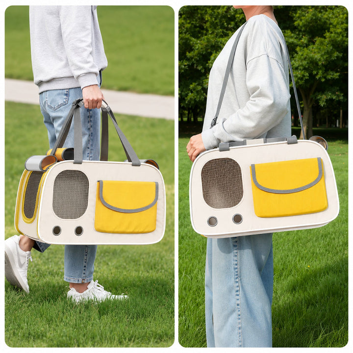 Breathable Cat Carrier | Foldable Travel Bag with Shoulder Strap