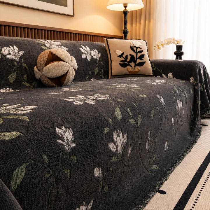 Magnolia Garden Chenille Sofa Throw | All-Season Sofa Protector