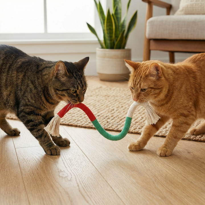 Natural cat chew rope – robust, promotes dental hygiene and reduces stress