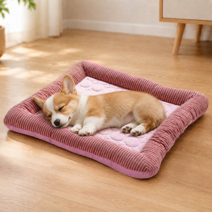 Cooling Dog Mat | Breathable Fabric Bed | Raised Sides | Summer Heat Relief