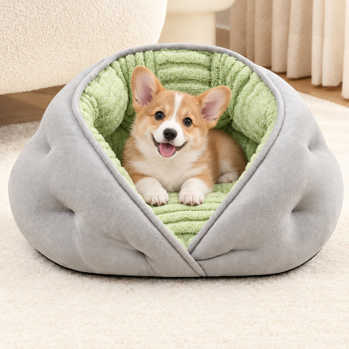 Dog Bed & Cat Bed | Snuggle Wrap Design | Soft Washable Fleece & Raised Padded Sides