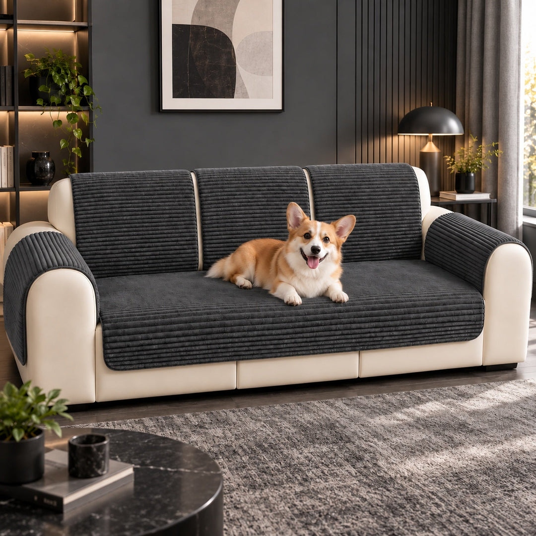 Furry Plush Sofa Protector | Soft Non-Slip Machine-Washable Cover for Pet Homes
