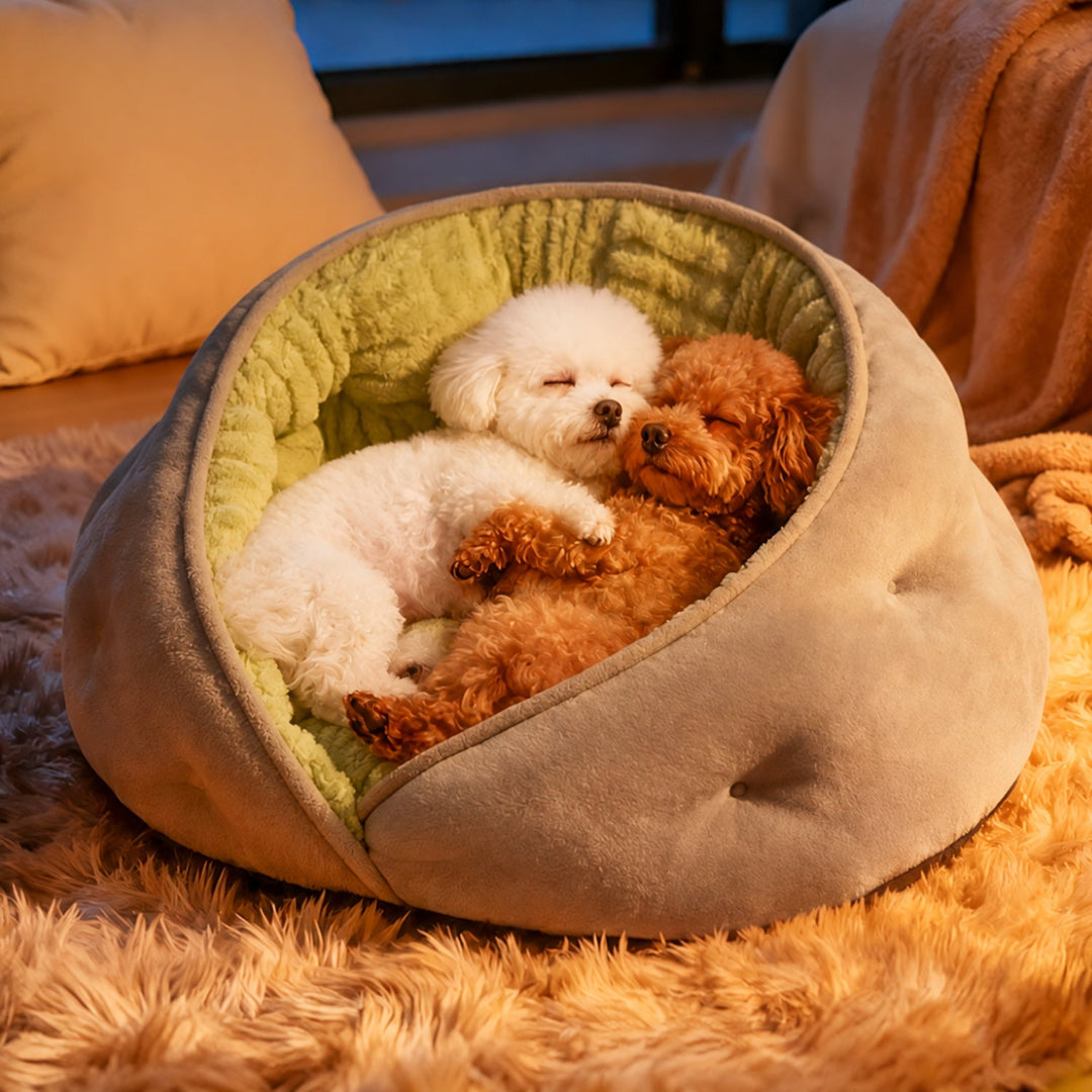 Dog Bed & Cat Bed | Snuggle Wrap Design | Soft Washable Fleece & Raised Padded Sides