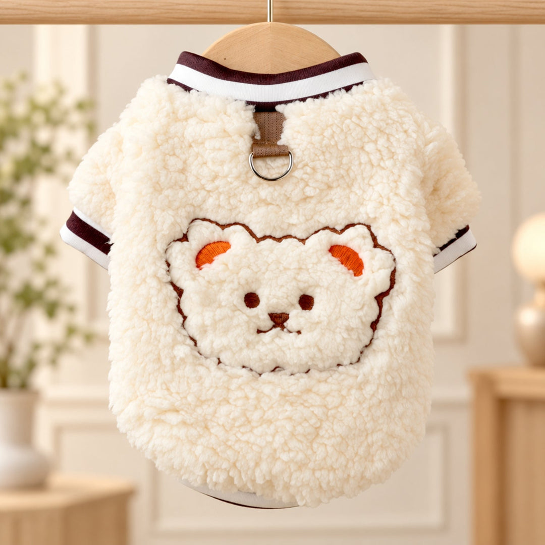 Teddy Face Dog Jumper | Soft Fleece with Lead Attachment Ring | Autumn & Winter