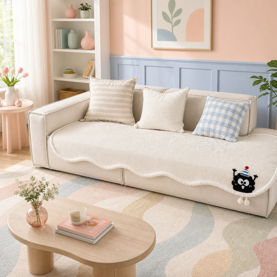 Winter Cheeky Monster Plush Sofa Cover | Warm Non-Slip Washable