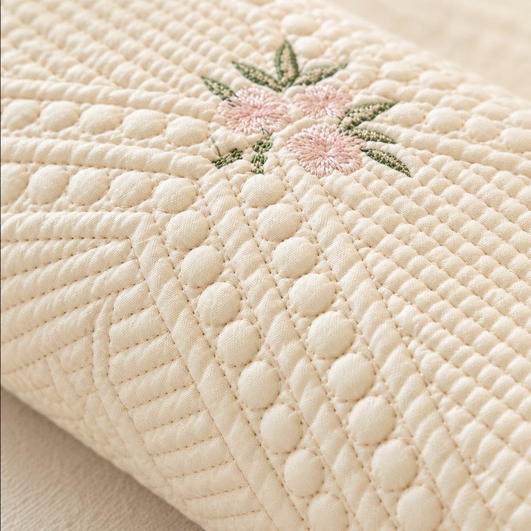Dainty Sprig Cotton Sofa Cover | Embroidered, Non-Slip & Machine Washable