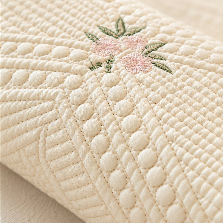 Dainty Sprig Cotton Sofa Cover | Embroidered, Non-Slip & Machine Washable