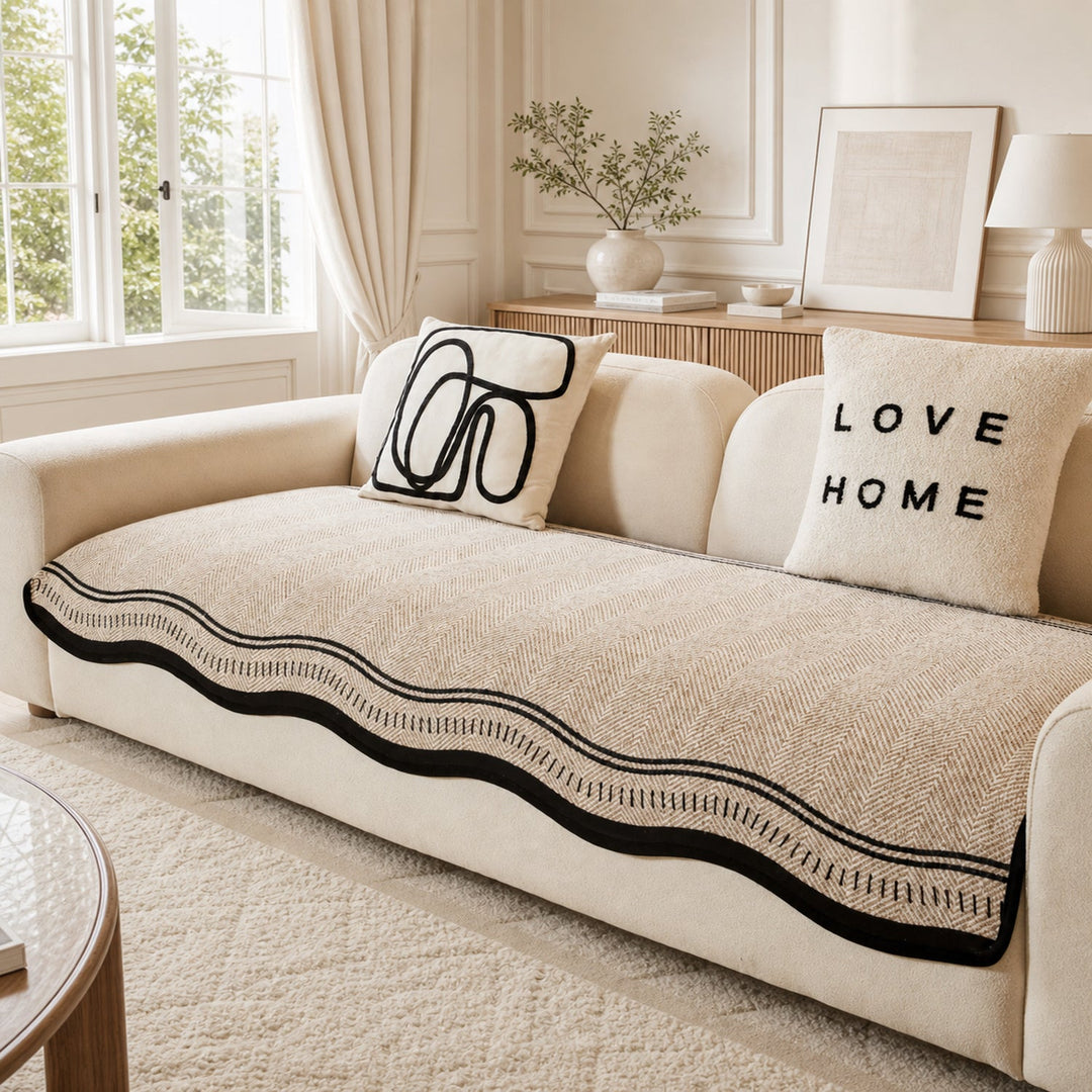Modern Wavy Sofa Cover |  Non-Slip Scratch-Resistant | All Season Washable