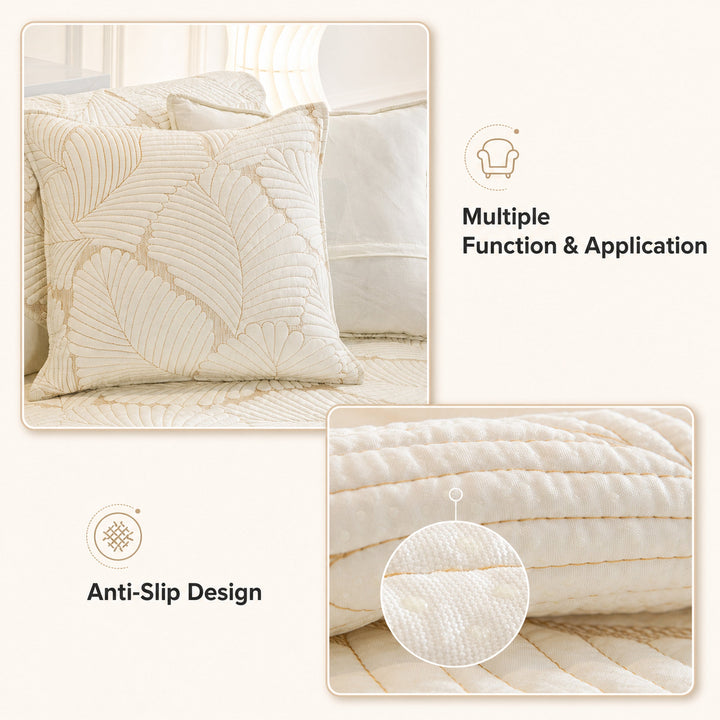 Leaf Cotton Sofa Protector | Scratch-Resistant Non-Slip Washable Cover