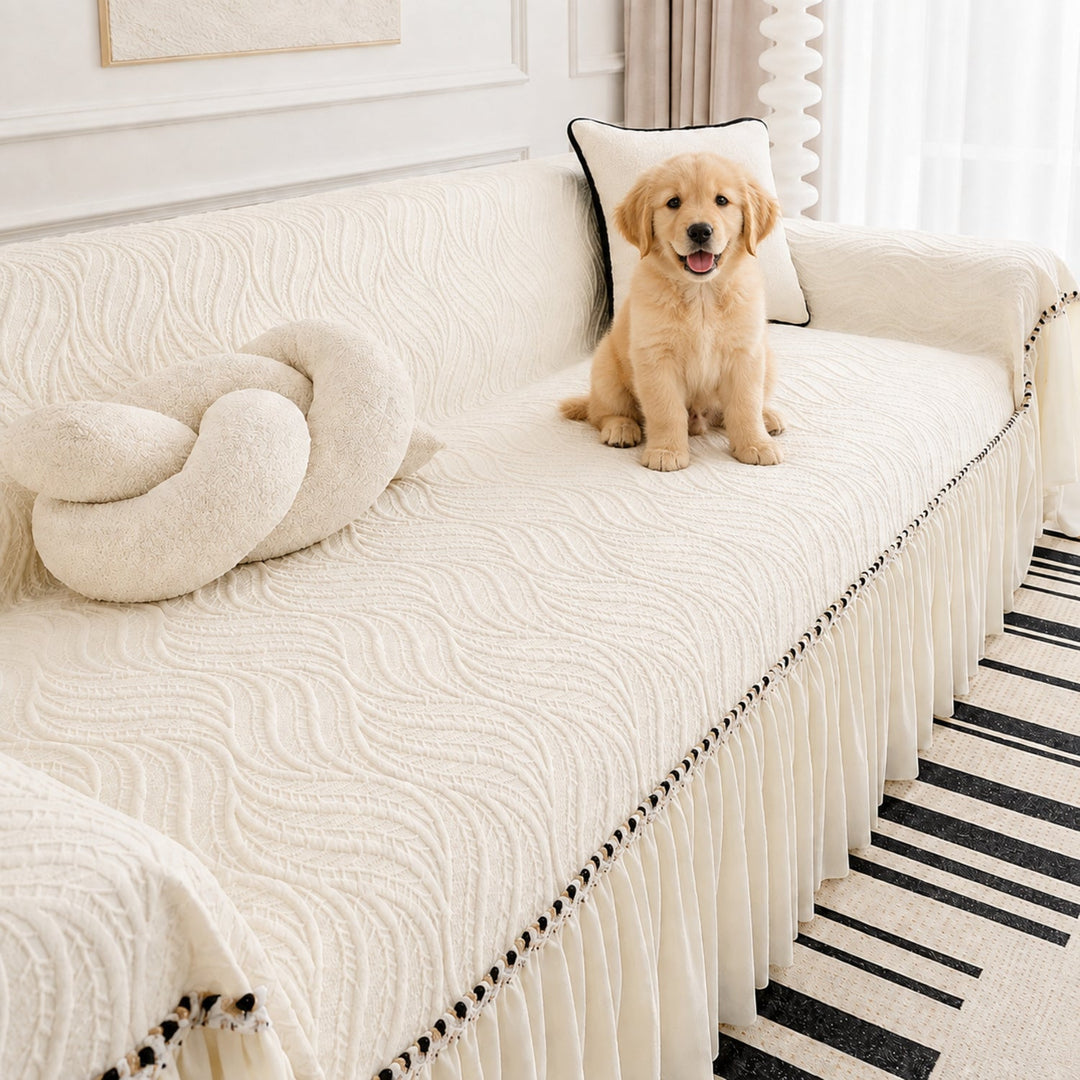 Ripple Weave Sofa Throw | All-Season Anti-Scratch Machine-Washable
