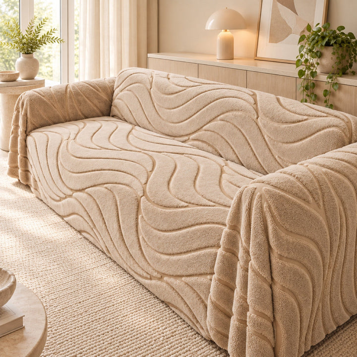 Textured Sofa Throw | Soft Plush | Machine-Washable Sofa Protector