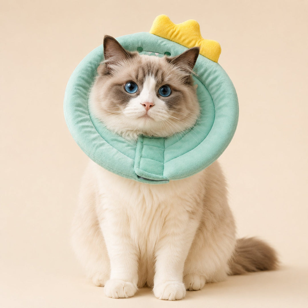 Happy Critter Pet Recovery Collar | Adjustable Padded Cone for Cats & Dogs
