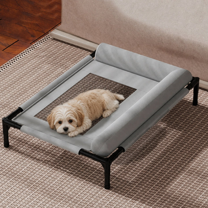 Elevated Dog Bed | Breathable Mesh Raised Cot with Pillow