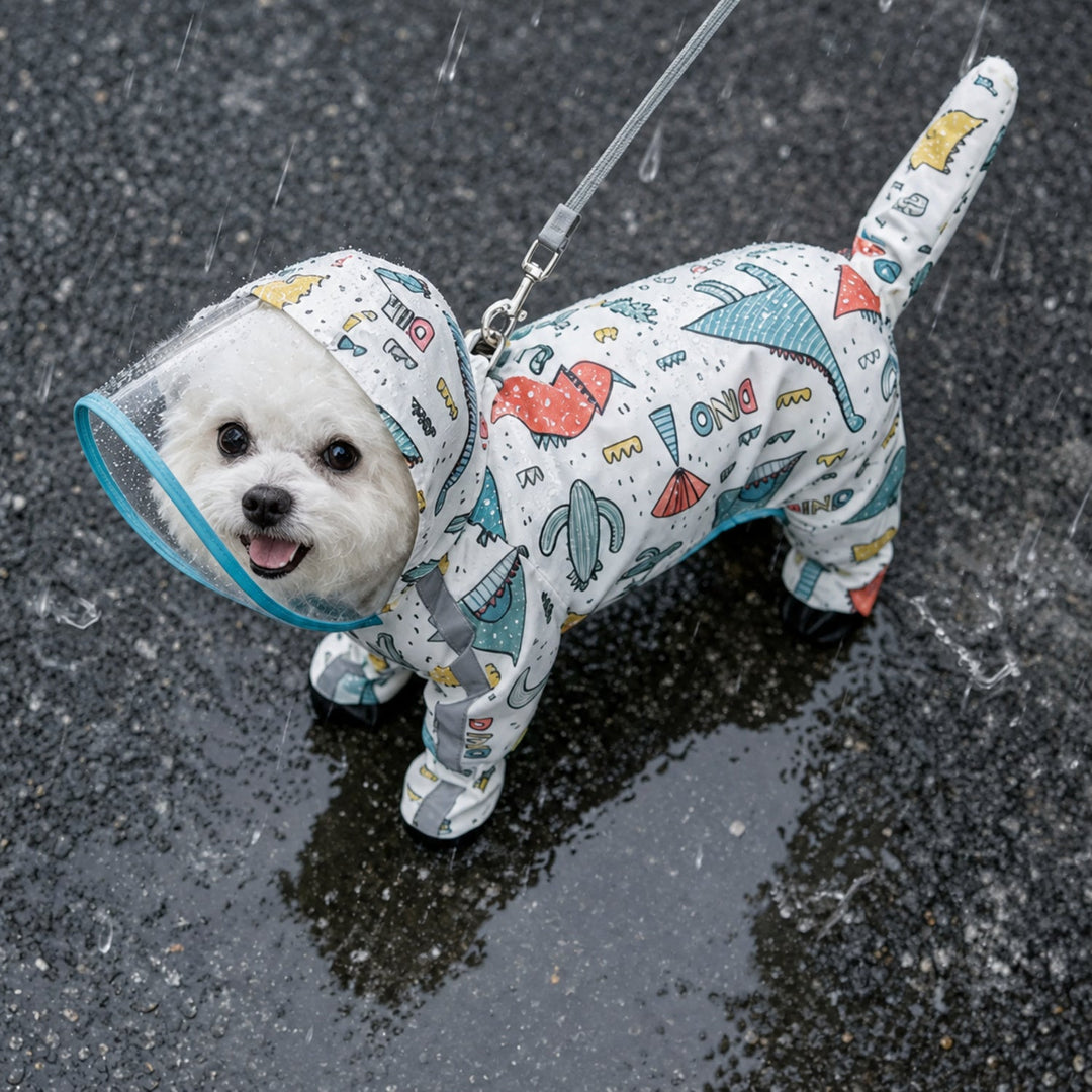 Full-Body Dog Raincoat | Waterproof | Reflective Detailing