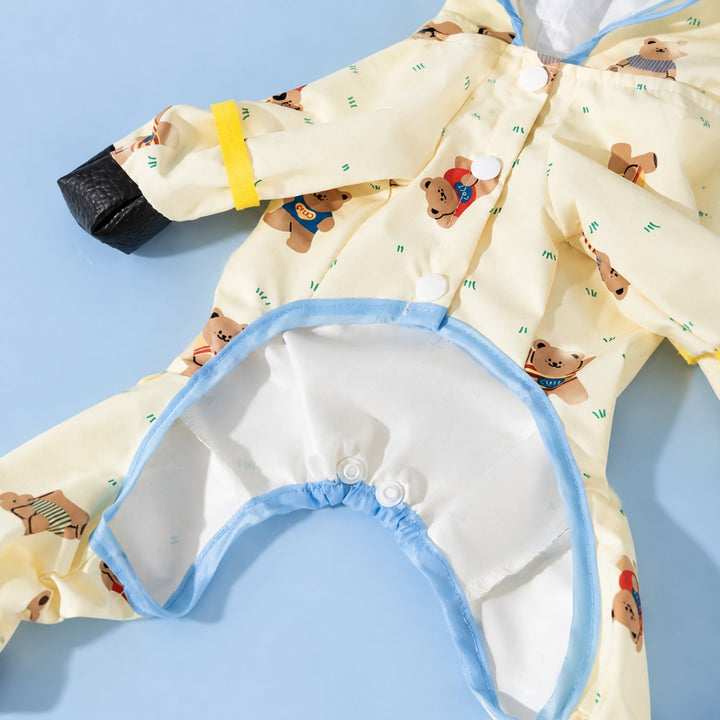 Rainy Bear Full-Body Dog Raincoat | Waterproof | Clear Hood & Lead Clip